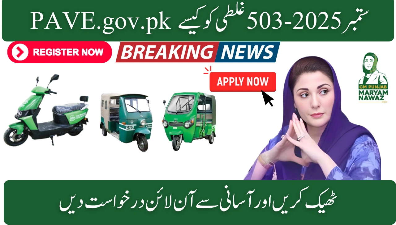 PAVE.gov.pk September 2025 – How to Fix 503 Error and Apply Online Smoothly